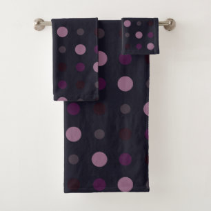 Shades of purple Dots Bath Towel Set