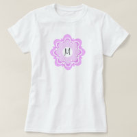 Shades of Purple Floral Design Pattern Add Initial
