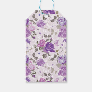SHADES OF PURPLE FLOWERS GIFT TAGS
