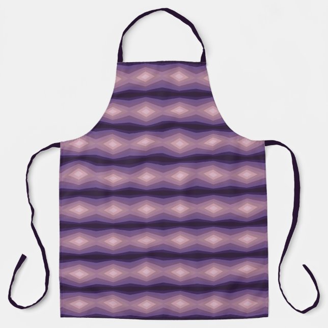 Shades Of Purple Geometric Abstract Art Apron (Front)