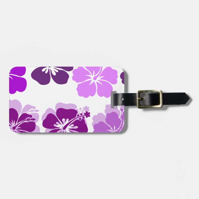 Shades of Purple hibiscus Luggage Tag (Front Horizontal)