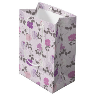 SHADES OF PURPLE & LAVENDER FLOWERS MEDIUM GIFT BAG