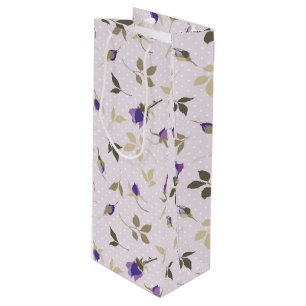 SHADES OF PURPLE & LAVENDER FLOWERS WINE GIFT BAG