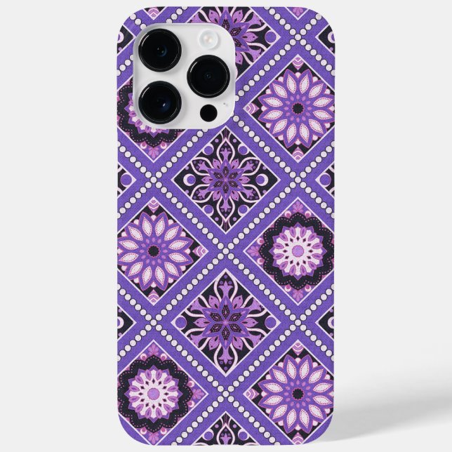 SHADES OF PURPLE MANDALA PATTERNS Case-Mate iPhone CASE (Back)