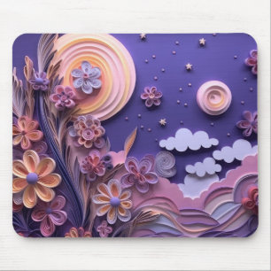 Shades of Purple Paper Quill Mouse Mat