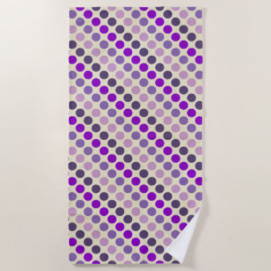 Shades of Purple Polka Dots by Shirley Taylor Beach Towel