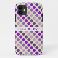 Shades of Purple Polka Dots by Shirley Taylor