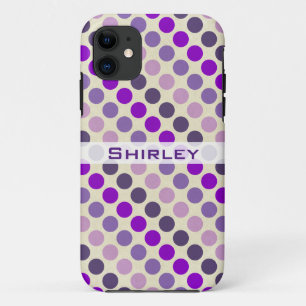 Shades of Purple Polka Dots by Shirley Taylor iPhone 11 Case