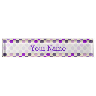 Shades Of Purple Polka Dots by Shirley Taylor Nameplate