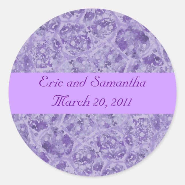 Shades of Purple Save the date Wedding Stickers (Front)