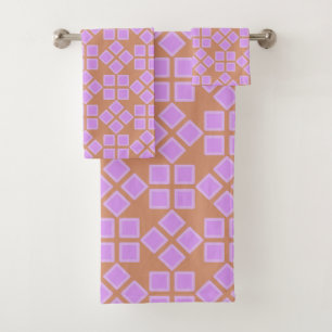 Shades of Purple Squares Bath Towel Set