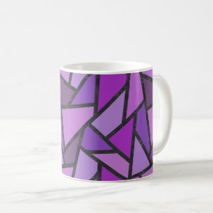 Shades of purple stained glass pattern coffee mug