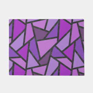Shades of purple stained glass pattern doormat