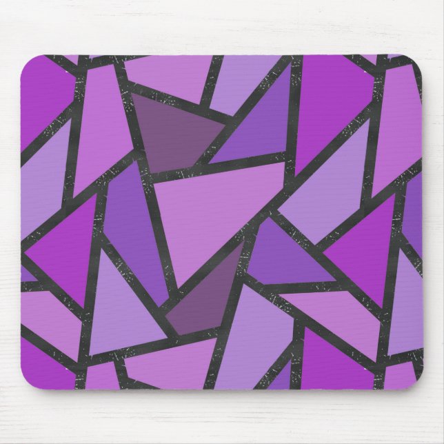 Shades of purple stained glass pattern mouse mat (Front)