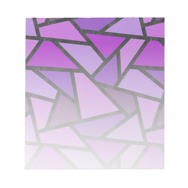 Shades of purple stained glass pattern notepad (Front)