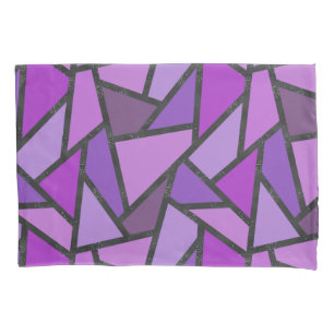 Shades of purple stained glass pattern pillowcase