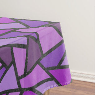 Shades of purple stained glass pattern tablecloth