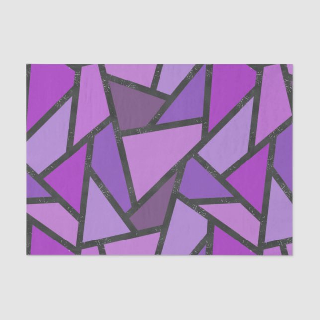 Shades of purple stained glass pattern tissue paper (Front)