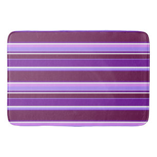 Shades of purple stripes bath mat