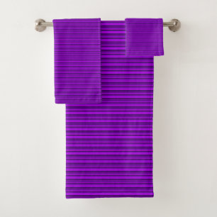 Shades of Purple Stripes Bath Towel Set