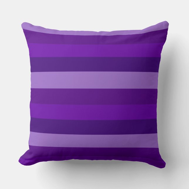 Shades of Purple Stripes Cushion (Front)