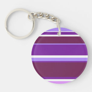 Shades of purple stripes key ring