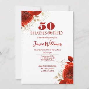 Shades of Red Birthday Invitation