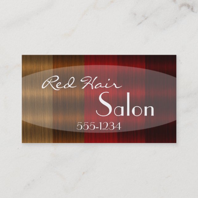 Shades of Red Hair Colour Stylist Business Cards (Front)