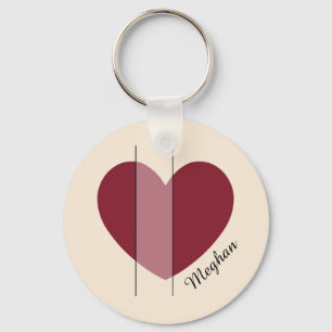 Shades of Red Heart Key Ring