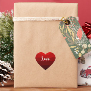Shades of Red Love Heart Sticker