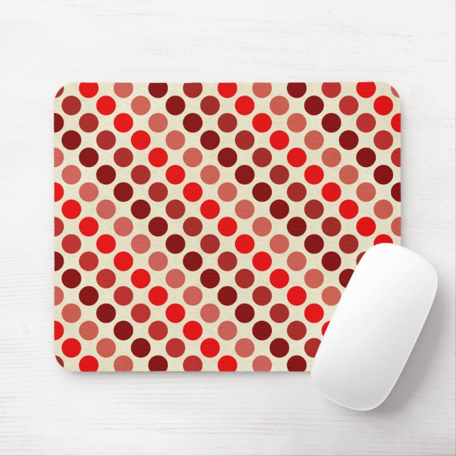 Shades of Red Polka Dots by Shirley Taylor Mouse Mat (With Mouse)