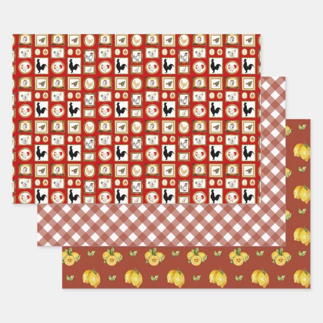 SHADES OF RED WRAPPING PAPER SHEET (Set)