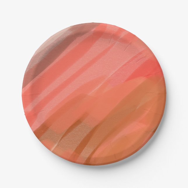 Shades of Rosy Blush Paper Plate (Front)