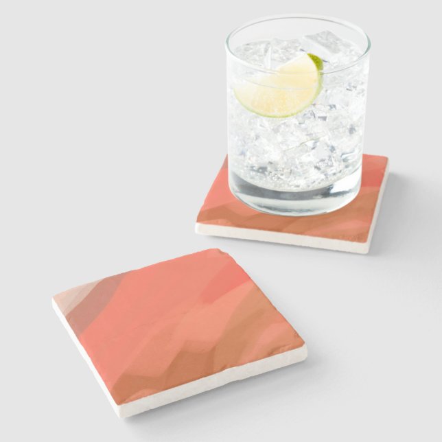 Shades of Rosy Blush Stone Coaster (Side)