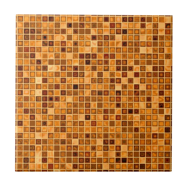 Shades Of Rust Orange 'Watery' Mosaic Tile Pattern (Front)