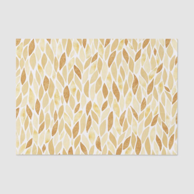 SHADES OF TAN AUTUMN FALL LEAVES TISSUE PAPER (Front)