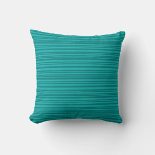 Shades of Teal Blue Stripes Cushion