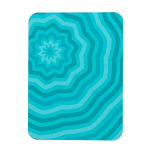 Shades of Turquoise Abstract Flower Design Magnet