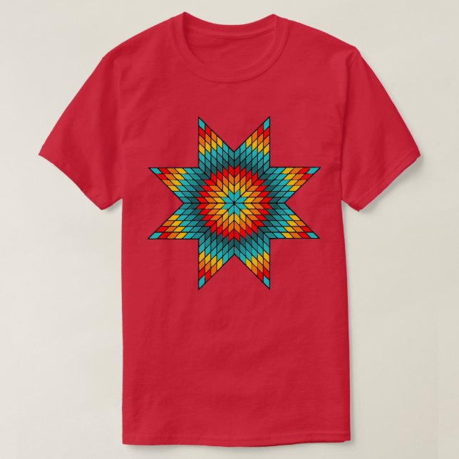 Shades of Turquoise Fire Colour Native American St T-Shirt (Design Front)