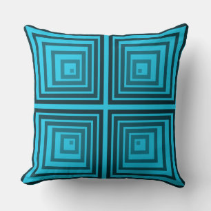 Shades Of Turquoise Star Form Pattern-Throw Pillow