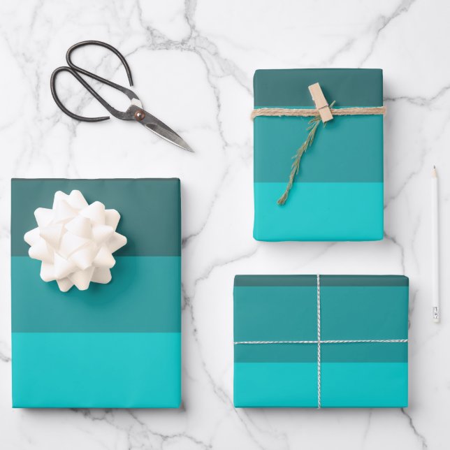Shades of Turquoise Wrapping Paper Sheet (Front)