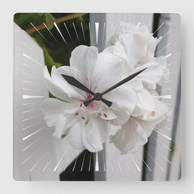 shades of white square wall clock (Front)