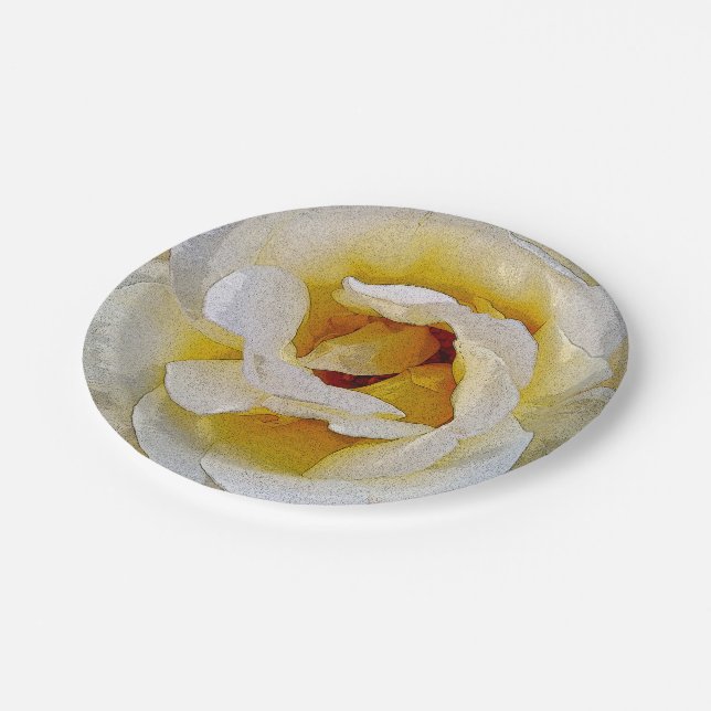 shades of white to yellow paper plate (Angled)