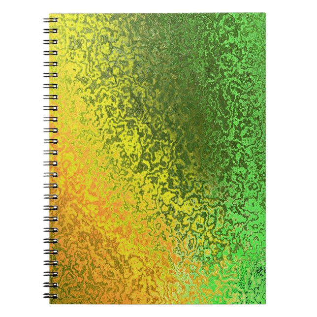 Shades of Yellow and Green Spiral Notebook (Front)