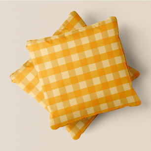 Shades Of Yellow Chic Squares Accent Cushion