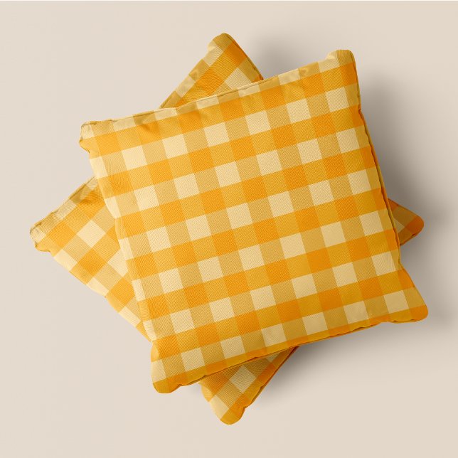 Shades Of Yellow Chic Squares Accent Cushion (Shades Of Yellow Chic Squares Accent Throw Pillow)