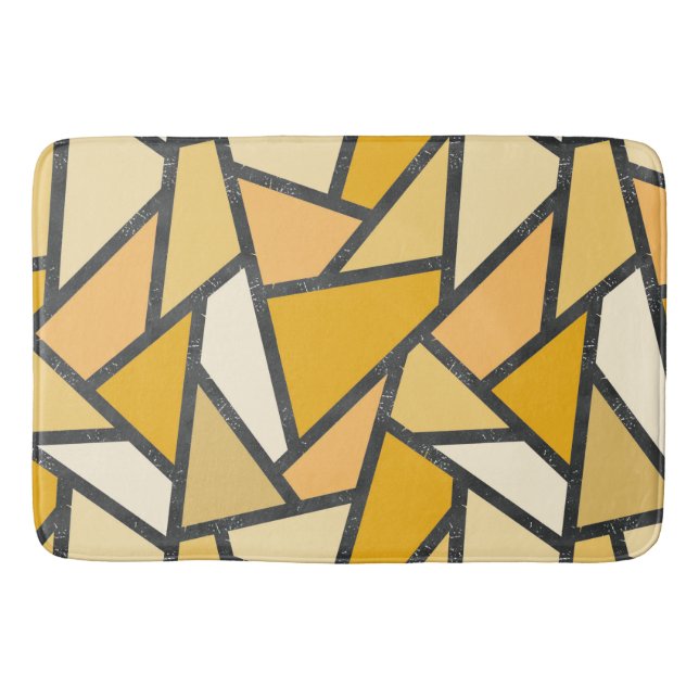 Shades of yellow stained glass pattern bath mat (Front)