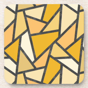 Shades of yellow stained glass pattern coaster