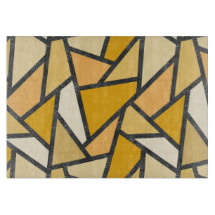 Shades of yellow stained glass pattern cutting board