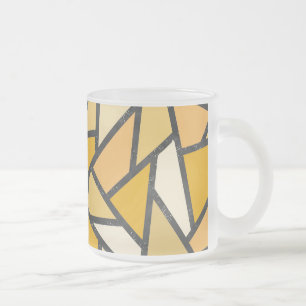 Shades of yellow stained glass pattern frosted glass coffee mug